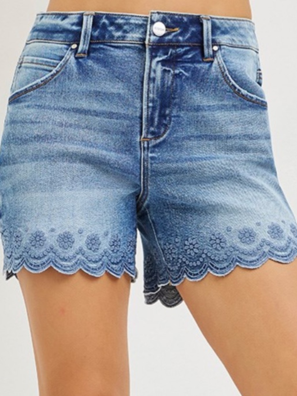 90 Small - 3X ❤️RISEN HIGH RISE SCALLOP HEM - Picture 4 of 4